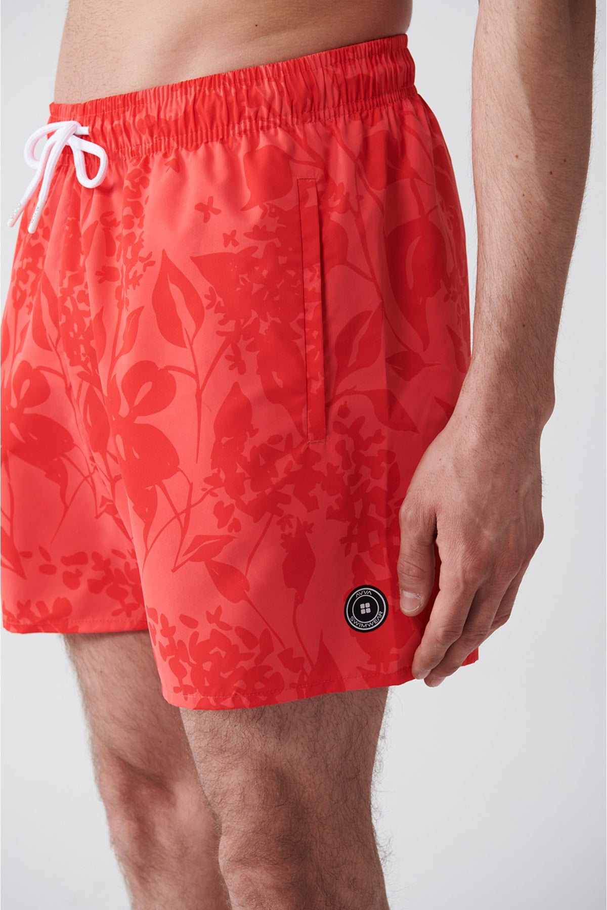 Men'S Pomegranate Flower Quick Dry Printed Standard Size Swimwear Sea Shorts E003802