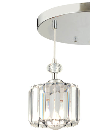 Saka 3-teilige runde Pendelleuchte mit Chromkristall, Stein, modernes Design, Kristall, Wohnzimmer-Pendelleuchte, Kronleuchter