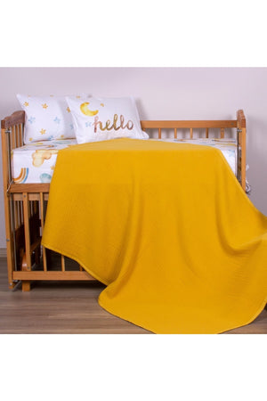 Organic Muslin Picture And Cotton Satin Baby Bedding - Cloud And Sky Theme