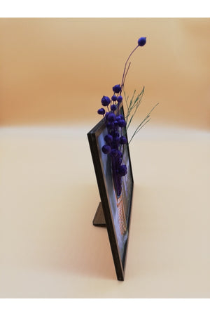 Gift Purple Dried Flower Natural Decorative Picture Wooden Frame