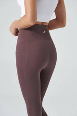 Gela High Waist, Flexible And Gathering Sports Leggings Natural Brown - Swordslife