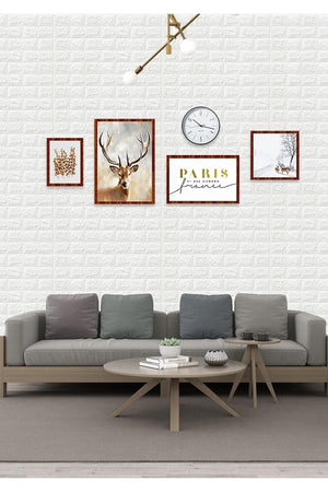 50x50 Cm 0.27 M² Self Adhesive Wallpaper Flexible Foam Panel 3d Dimensional Brick Pattern White - Swordslife
