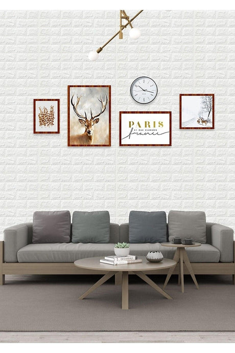 50x50 Cm 0.27 M² Self Adhesive Wallpaper Flexible Foam Panel 3d Dimensional Brick Pattern White - Swordslife