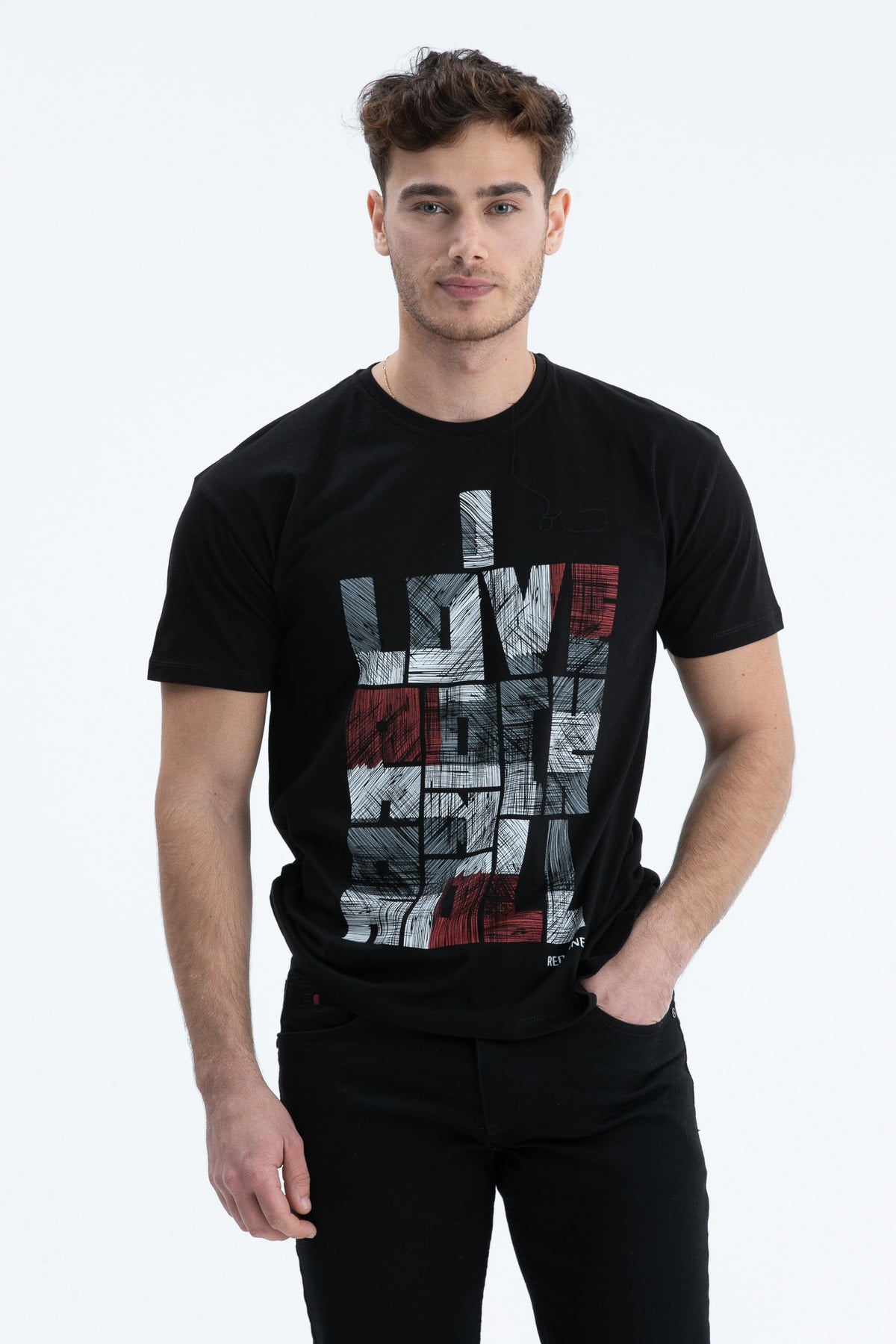 Men's T-Shirt Regular Fit S-4095 Black