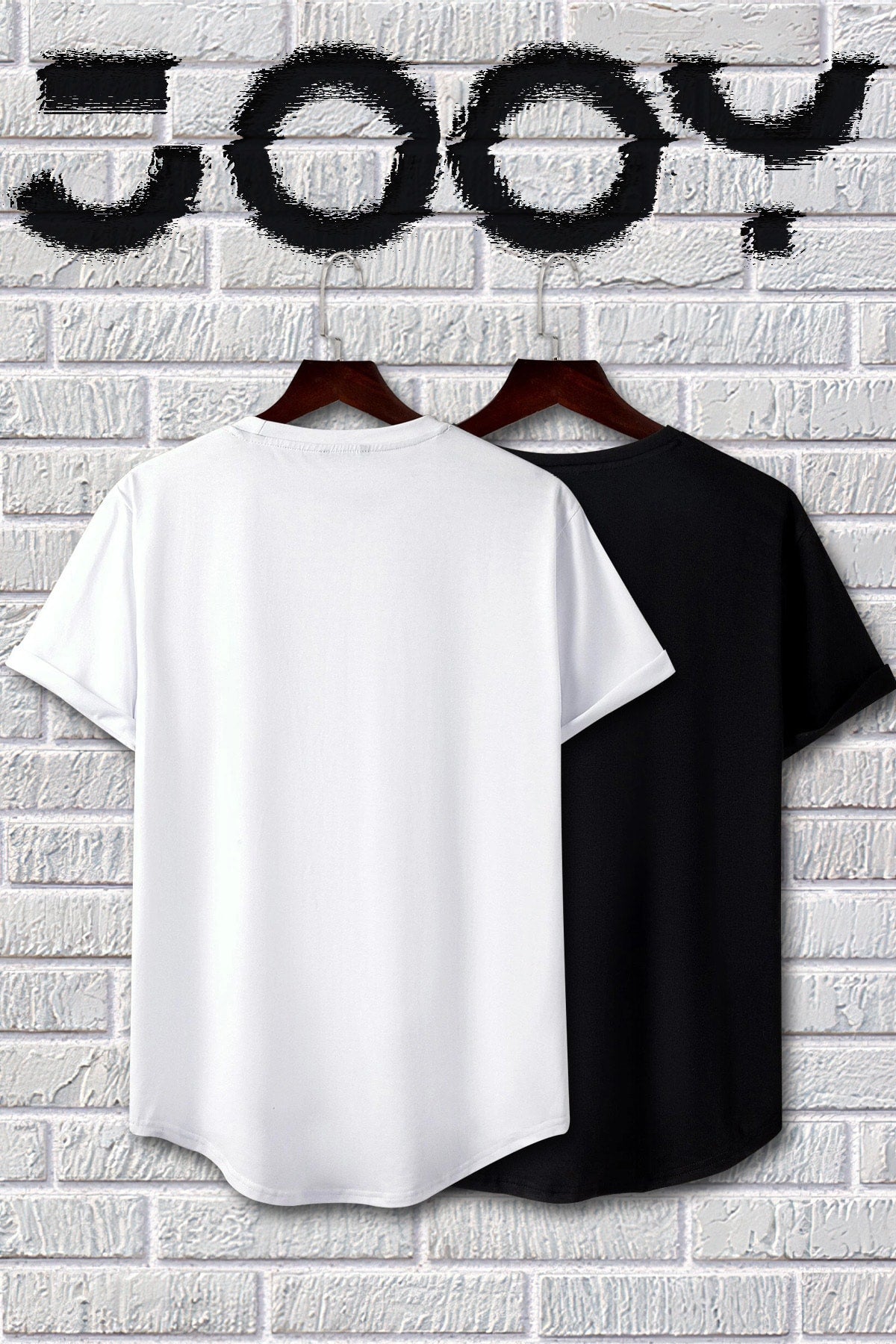 Brooklyn Printed Black And White Oval Cut Tshirt Set Of 2