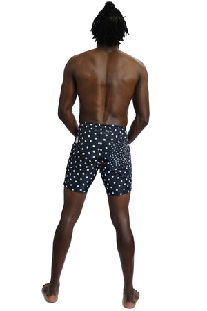 Men'S Patterned Black Sea Shorts