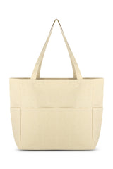 Arm Shoulder Bag, Canvas Tote Bag, tote, Zippered, Multi Pocket, Shopping Bag, Eco Friendly