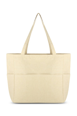 Arm-Umhängetasche, Canvas-Einkaufstasche, Tragetasche, Reißverschluss, mehrere Taschen, Einkaufstasche, umweltfreundlich