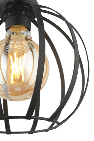 Mira Single Metal Chandelier-Black