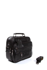 Black Genuine Leather Men's Phone Wallet Ideal Hand Bag For Carrying Shaving Kit