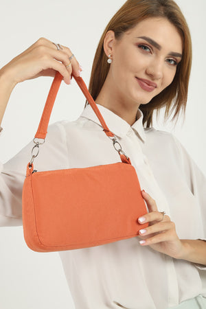 Orange U16 Daily Sport Canvas Fabric Baguette Women'S Hand And Shoulder Bag U:23 E:15 W:7