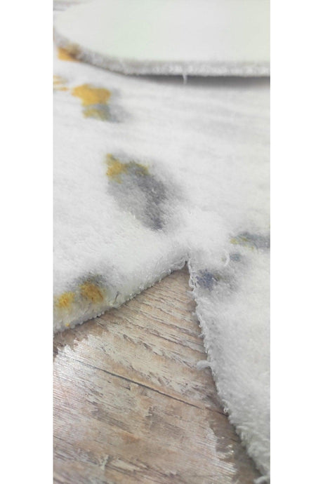 Raschel Carpet Yellow-gray Long Pile Plush 2-Pack Laser Cut Bath Mat Rc600 - Swordslife