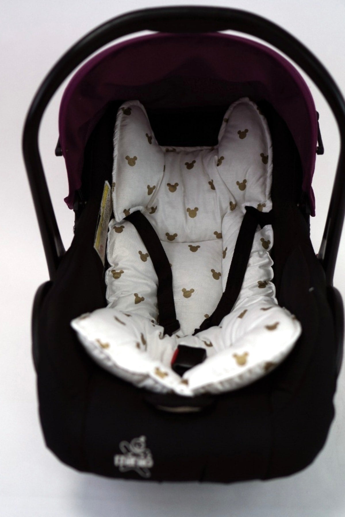 Cream/Gold Glitter Mickey Stroller Cover And Cushion