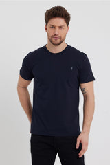 Men's Black White Red Navy Blue Gray 100% Cotton 5 Pcs T-shirt Pack