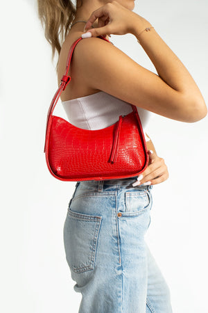 Women'S Crocodile Baguette Bag