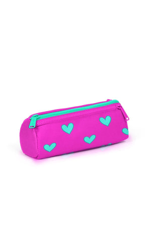 Kinder Neon Pink Wasser Grün Herz Gemustert USB 3 Stück Schulranzen Set0123277