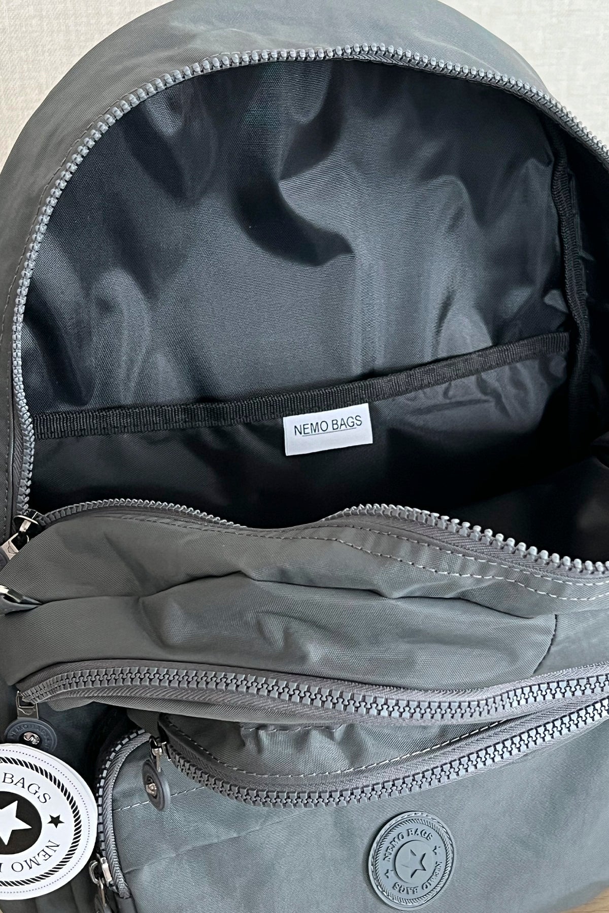 Dark Gray Backpack School Bag 14 Inch Laptop Travel Bag Duomino 18 Lt 40x30x15cm