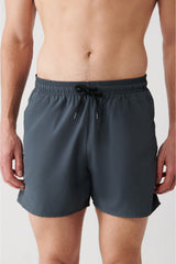 Men's Anthracite Quick Dry Standard Size Straight Swimwear Marine Shorts E003801