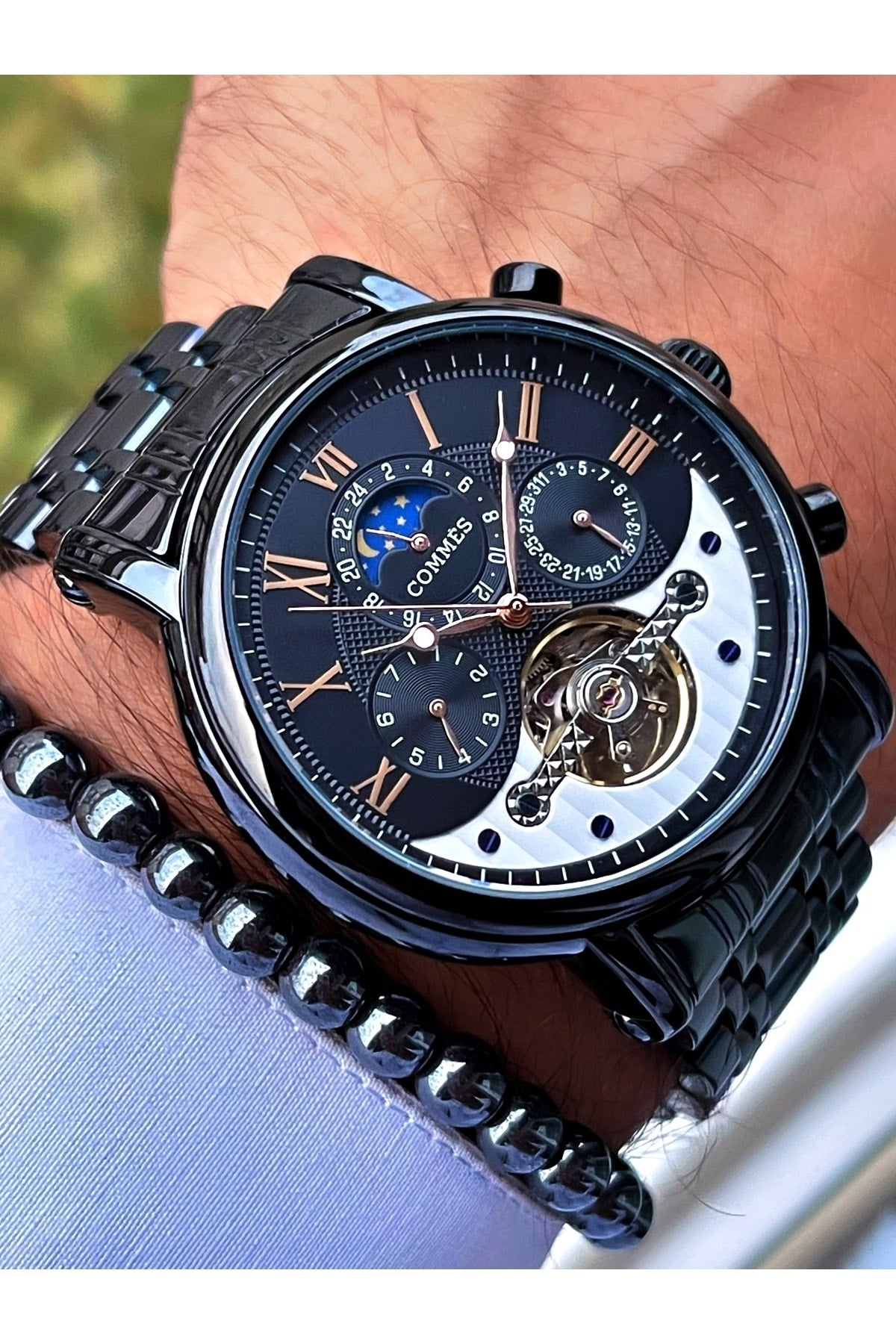 Zeit Automatische Bewegung Luxus Herren Armbanduhr