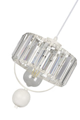 Gallon Single Lux Crystal White Pendant Lamp Chandelier