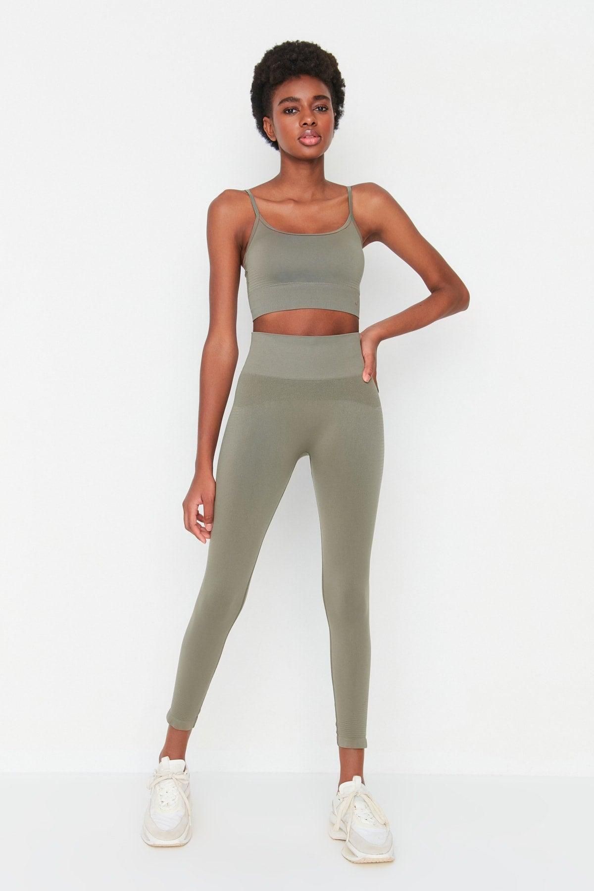 Vella - Khaki High Waist Contouring Tights - Swordslife