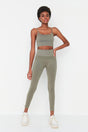 Vella - Khaki High Waist Contouring Tights - Swordslife