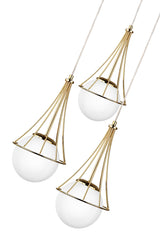 Lapis 3rd Chandelier Gold-white Glop Glass