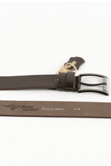 Genuine Buffalo Leather Men's Belt 4.5 Cm Brown Jeans Sport Belt