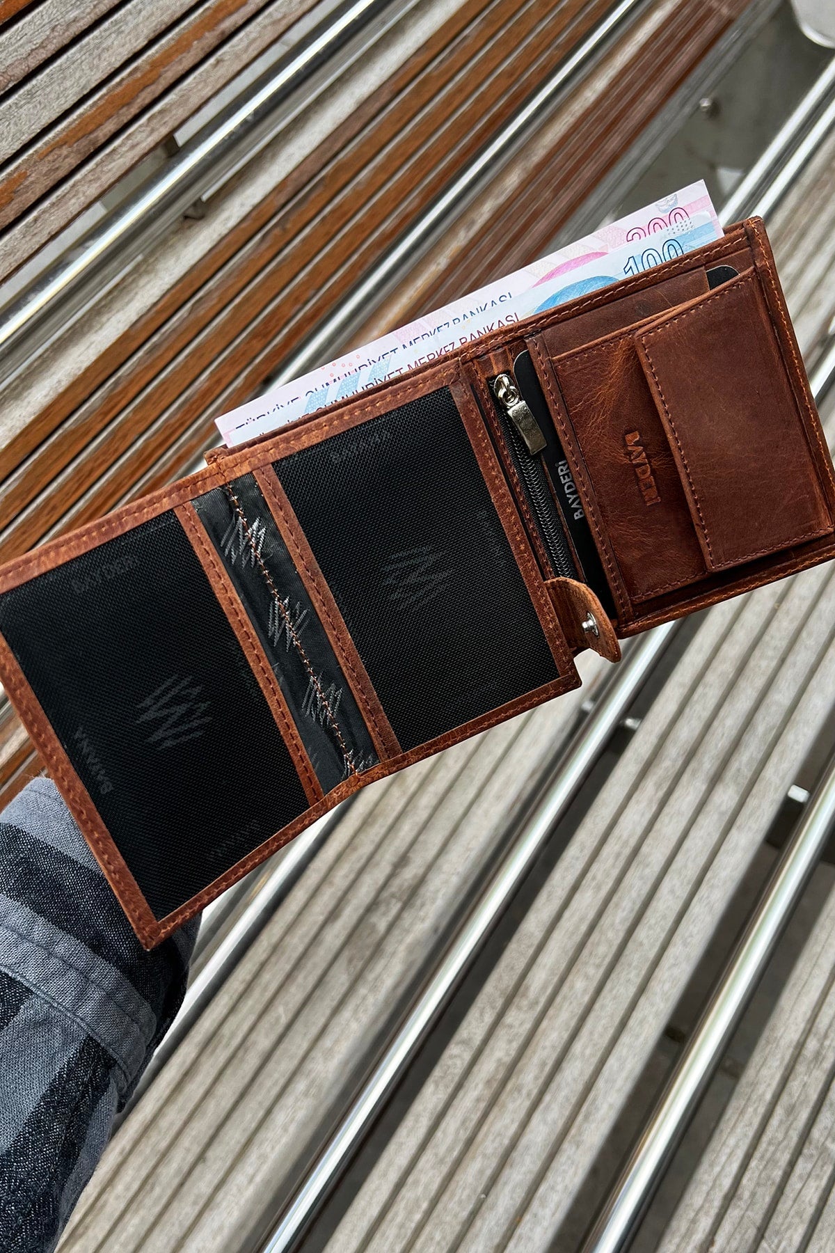 Echtes Leder Crazy Tobacco Handliche Herren Geldbörse