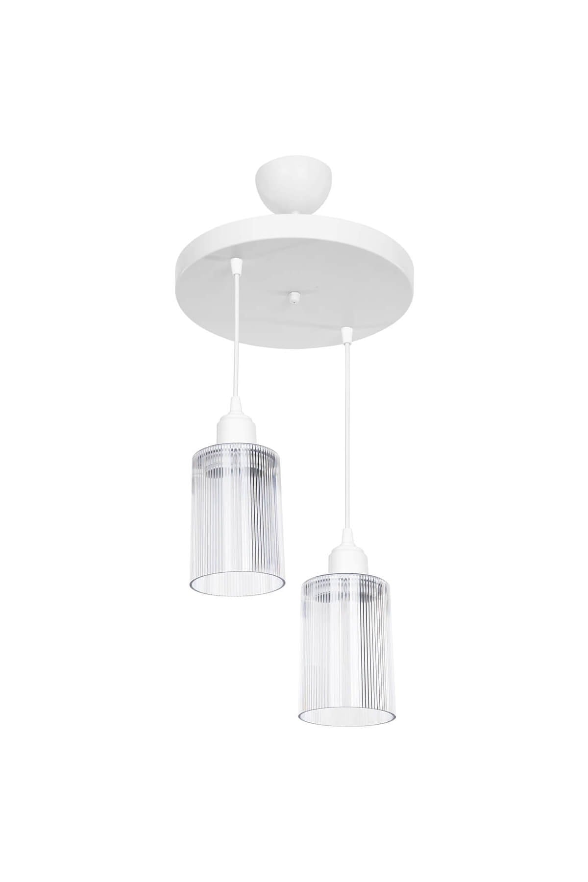 Aksel 2-Piece Chandelier White With Transparent Optical Glass