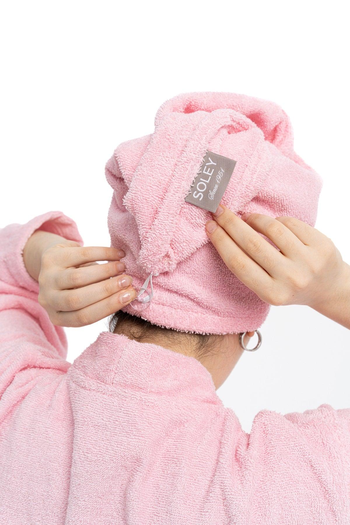 | May | Extra Soft 100% Cotton Hair Cap & Women's Bathrobe Set - Swordslife