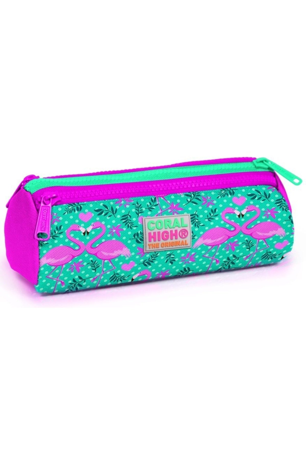 Grundschulranzen-Set für Mädchen mit grünem Flamingo-Aufdruck – USB-Ausgang
