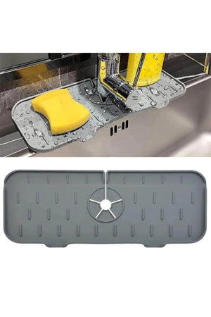Wasserfalle Wasserhahnmatte Schutzmatte für Waschbecken Wasserhahn und Mischbatterie für Küche und Bad Grau