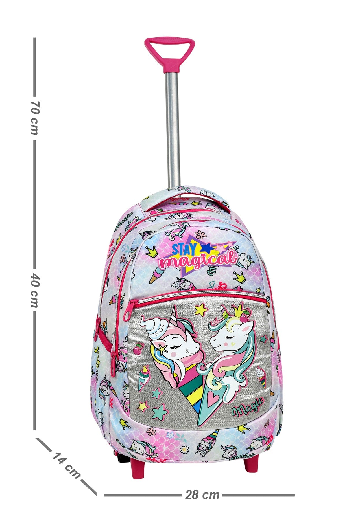 Blue Unicorn Pattern Primary School Bag + Lunch Box with Squeegee