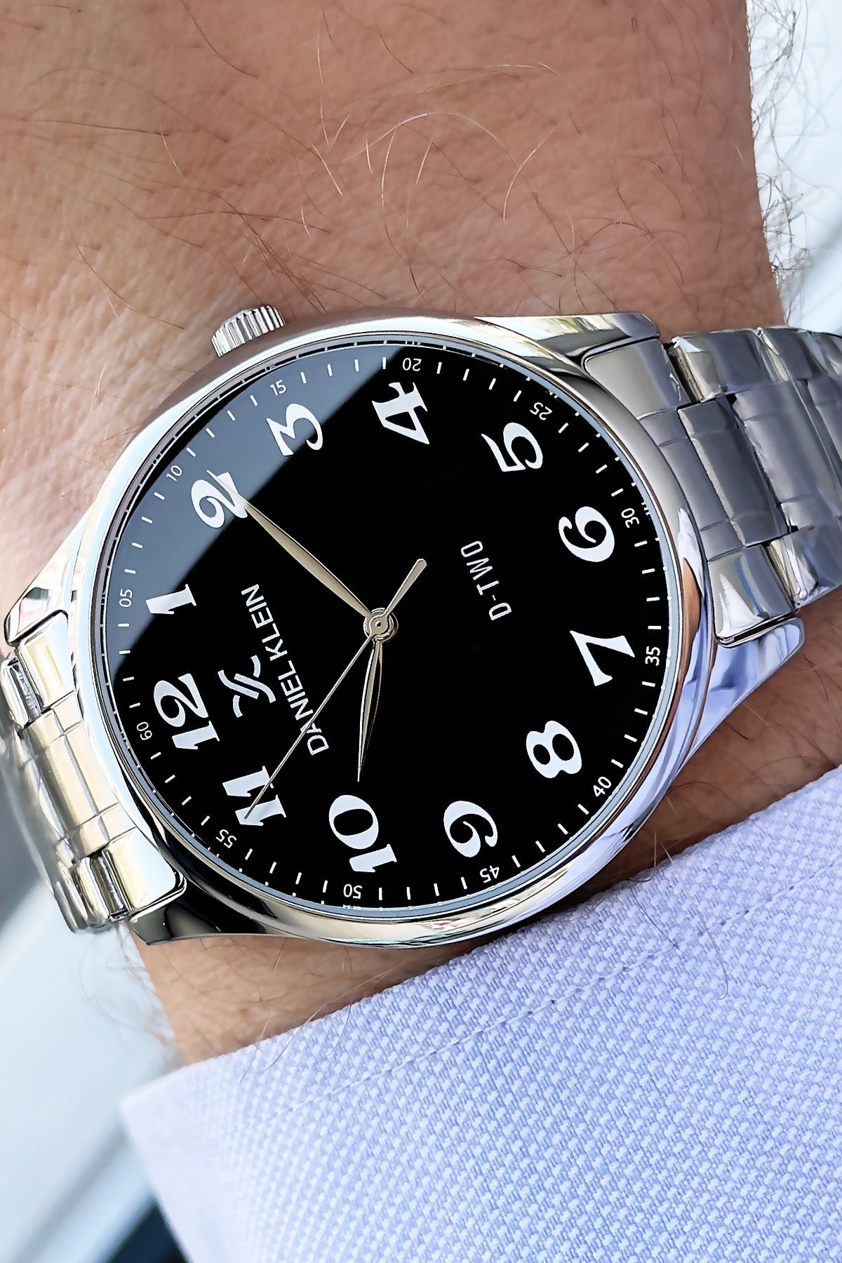 Herren Armbanduhr 3 ATM Wasserdicht Silber Farbe Stahl Band + Armband Dke2056C2