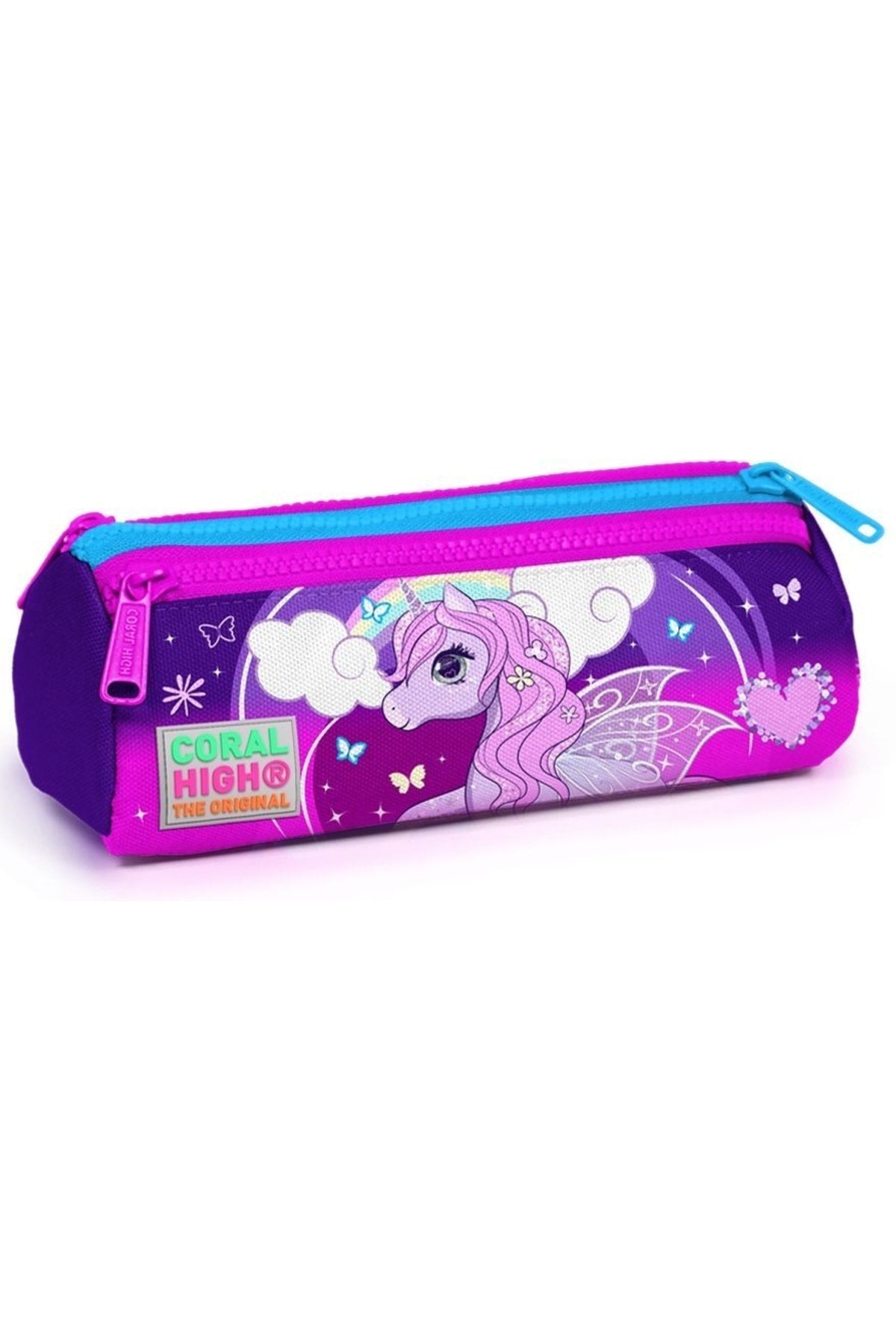 Lilafarbenes Grundschultaschen-Set für Mädchen mit Einhorn-Aufdruck – USB-Ausgang