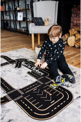 Toy Vehicle Track (x-large) -Educational And Fun Road Construction Wooden Toy - Highway Puzzle