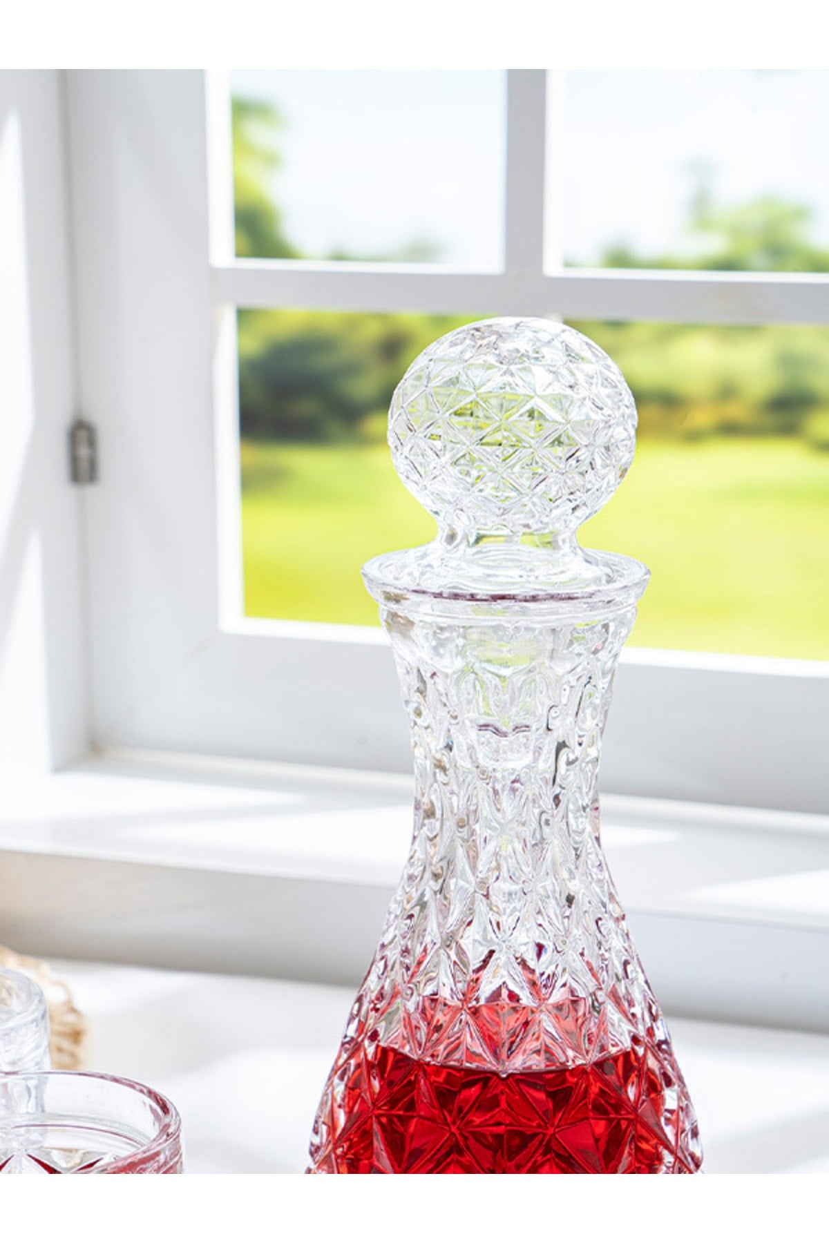 Glass Lid Iris Jug