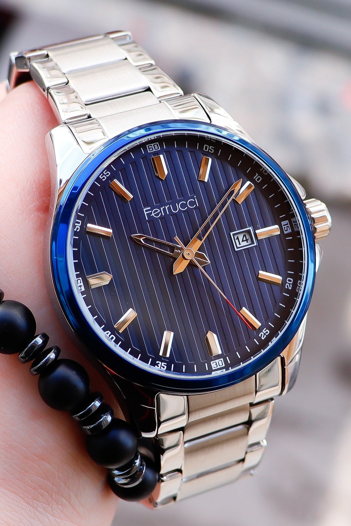 Stahl-Herrenarmbanduhr mit Kalender 178014