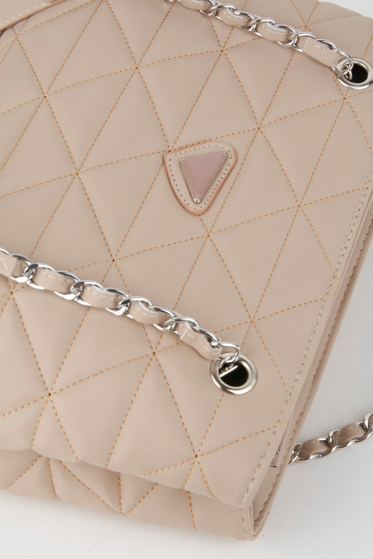 Crocos Satin Nerz gesteppt 3 Fächer Reißverschluss Kettenriemen gefüttert Hand Arm und Schultertasche