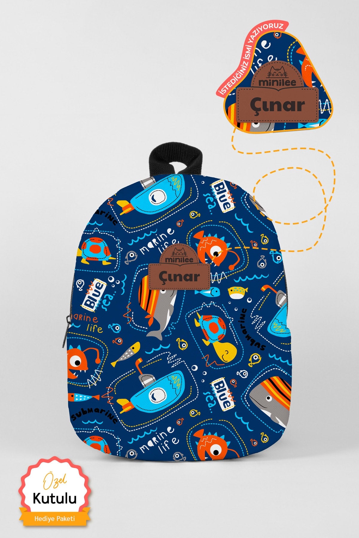 Benutzerdefinierter Name - Unterwasserwelt V2 0-8 Jahre - Kindergarten, Kindergarten Kinderrucksack