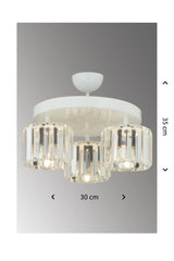 Lara 3-Piece White Yuv.y-10 Crystal Stone Chandelier