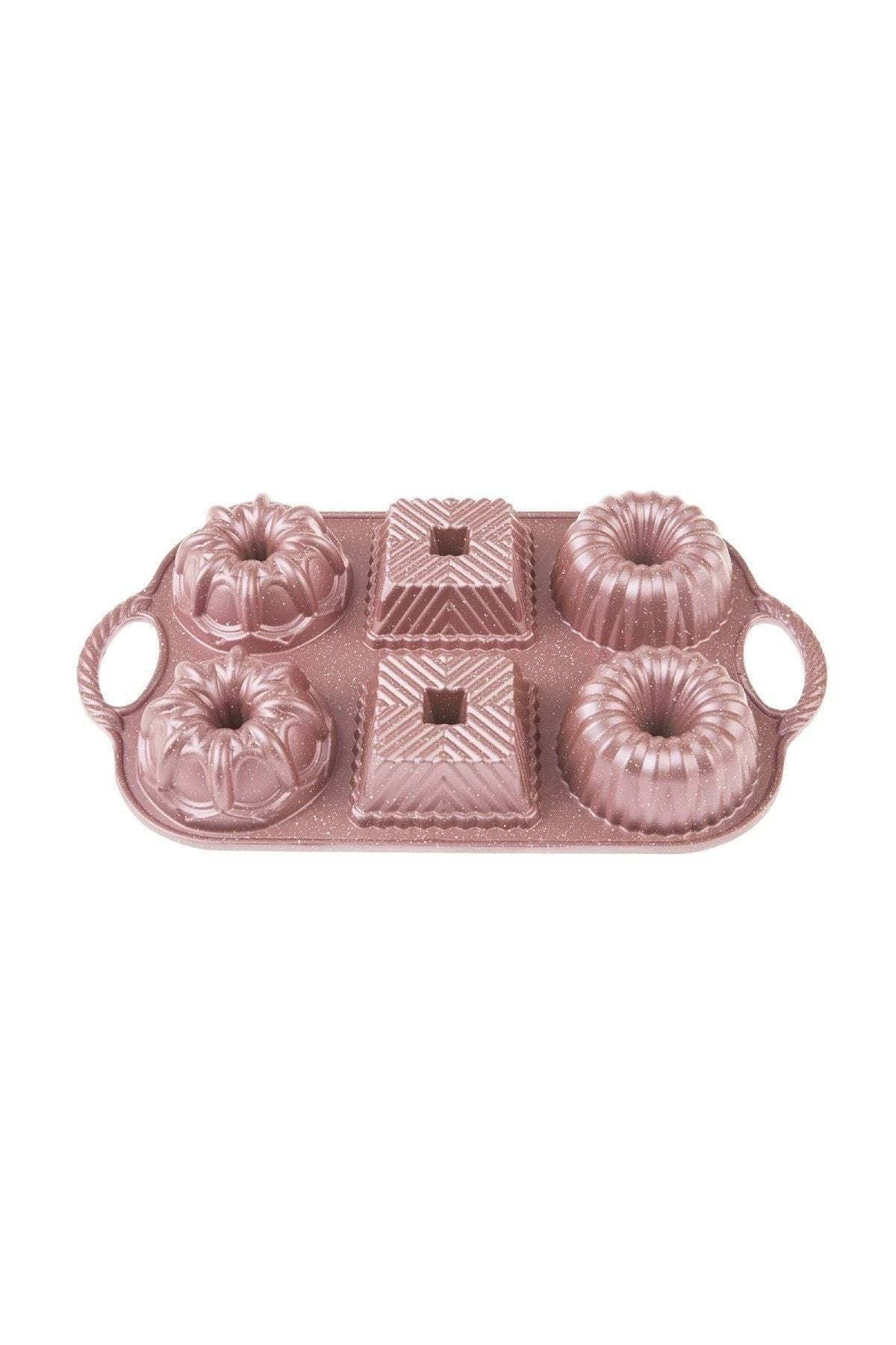 Griss Six In One 6 Piece Cast Iron Cake Mold Pink