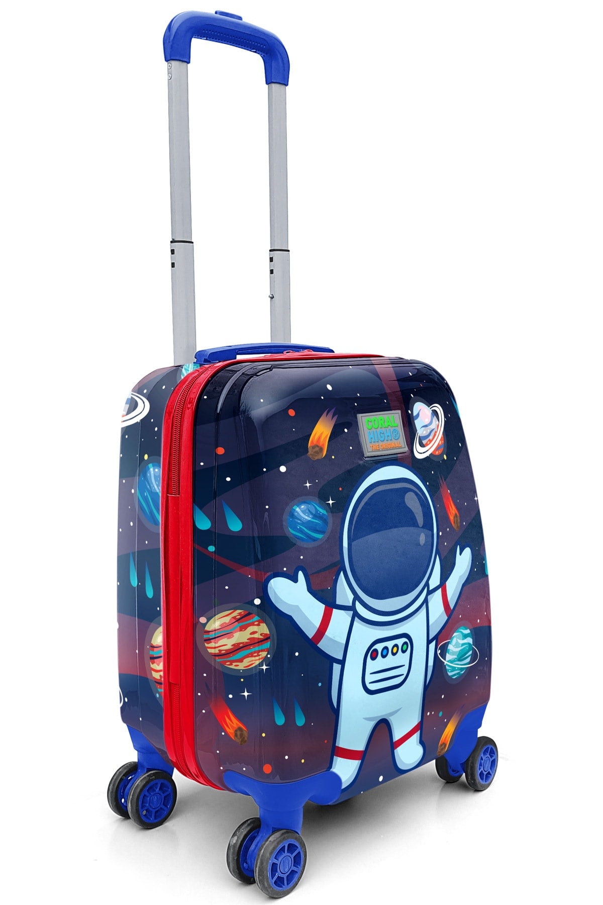 Kids Saks Blauer Kinderkoffer mit Astronautenmuster 16743