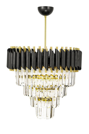 Palmira 45' Luxus-Kronleuchter aus Kristallstein – (Schwarz-Gold)