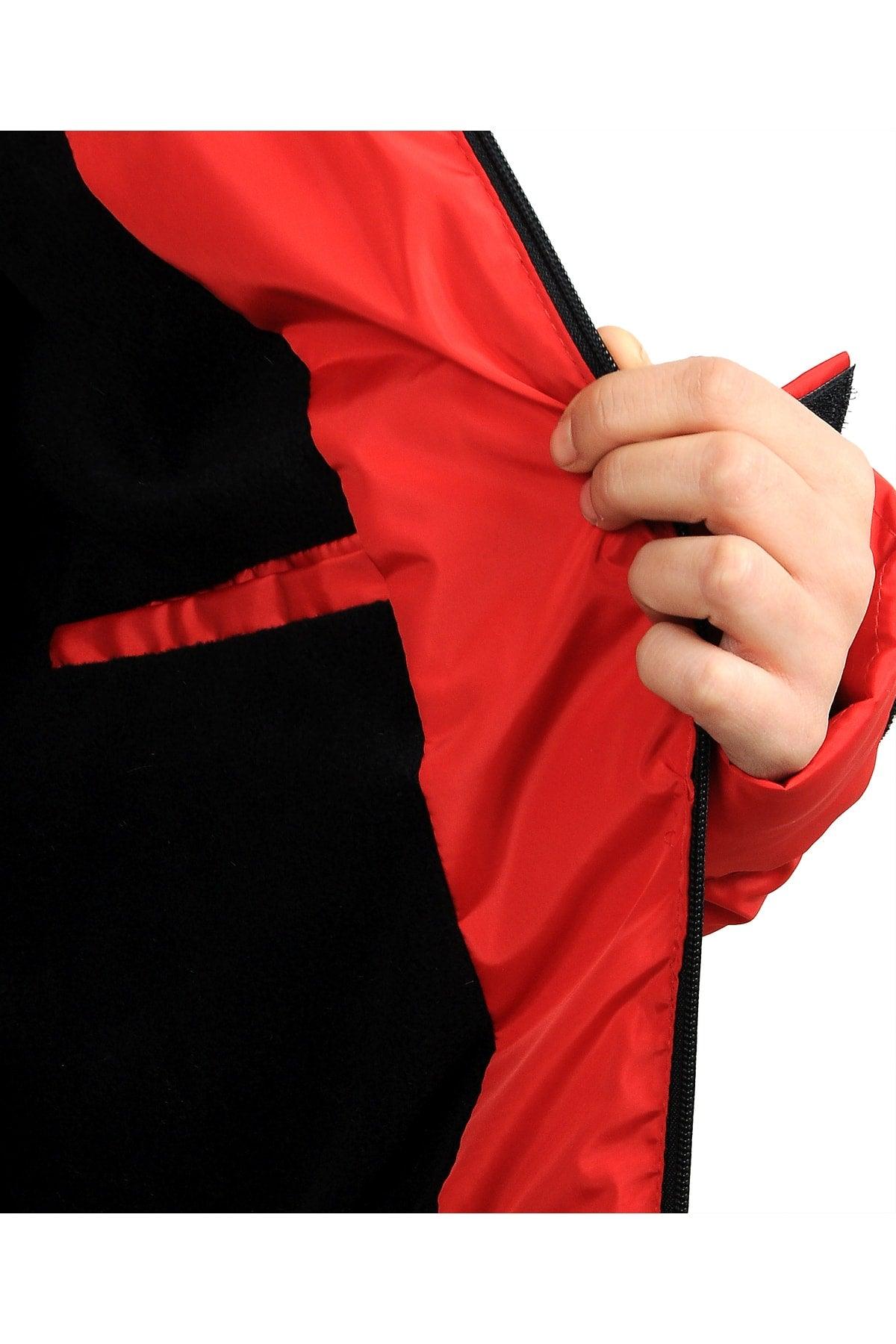 Women's Red Hooded Fleece Inside Waterproof Windproof Down Jacket & Coat & Parka - Swordslife