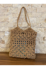 Patterned Straw Bag