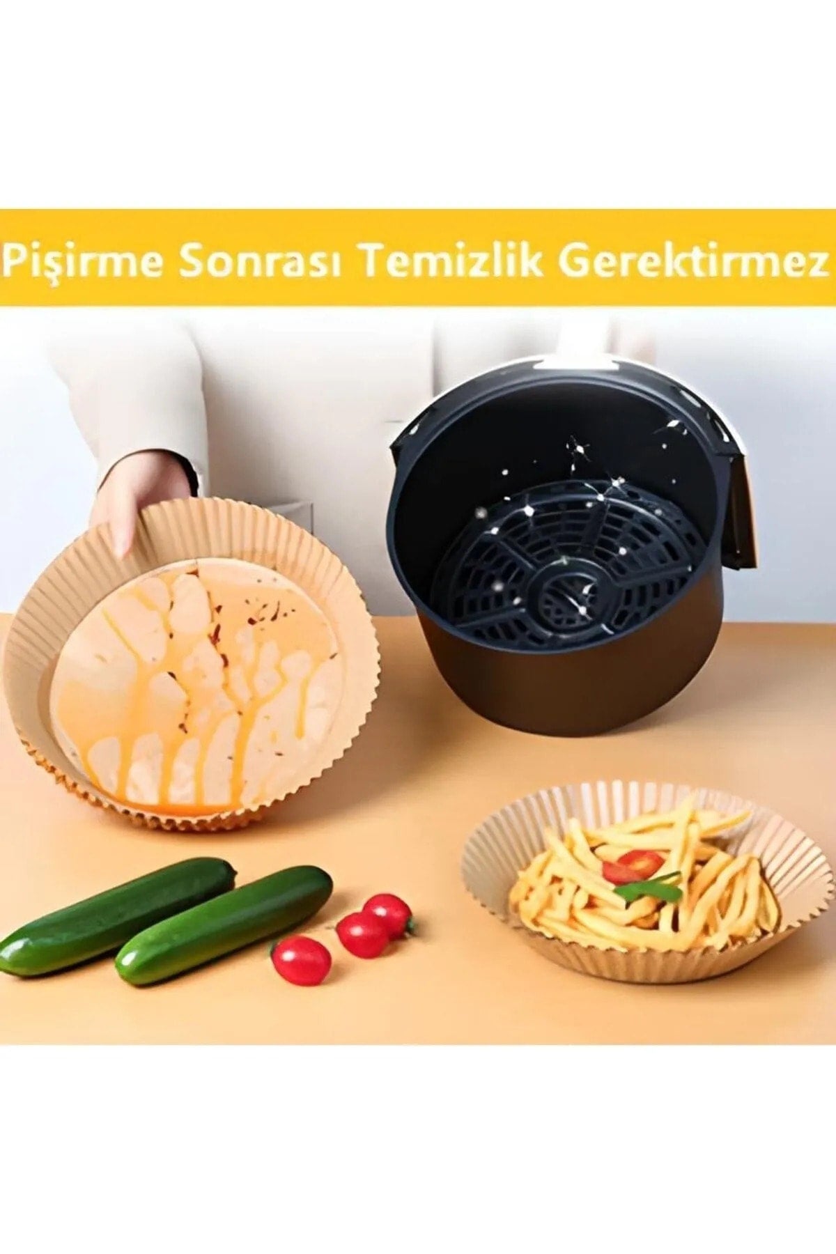 Airfryer Fritteuse Backpapier - Airfryer-Einlagen Air Fryer-Xiaomi-Philips Ölfrei Tefal-Kumtel-Mi