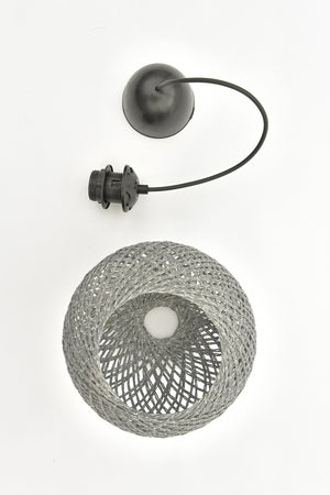 Balle Smoked Pendelleuchte Kugelleuchter Schwarzes Kabel