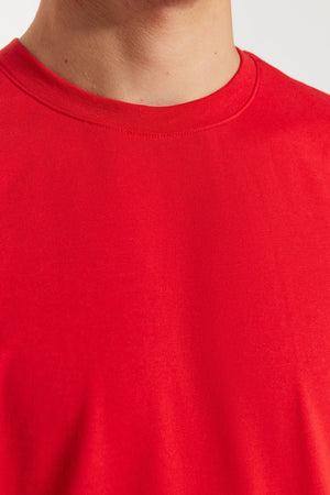 Rotes Herren Basic Regular/Normal Fit Rundhals Kurzarm T-Shirt Tmnss22Ts0271